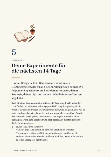 Seite 16: Experimente, die aus Autorität, Strategie, Typ und offenen Zentren abgeleitet sind